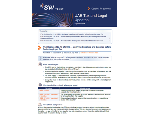 UAE Tax and Legal Updates